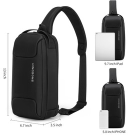 Kingsons Body Bag, Shoulder Bag, Men's, Cross-body, Large Capacity, Waterproof, Lightweight, Includes USB Port, Holds 9.7-inch iPad, Shoulder Bag, Cross-body Bag, Sports, Travel, Work or School