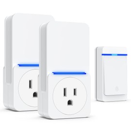 Wireless Doorbell,2 plug Self-Powered Doorbell In receivers,1 Waterproof Button,Suitable for Home,Classroom,Office, Up to 1000ft Range with 38 Chimes, 5-Level Volume & LED Light (Black) (White)