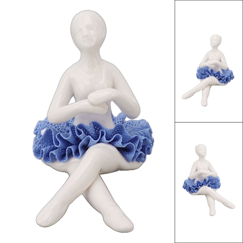 Ballerina Statue Beautiful Relaxed Mood Delicate Ceramic Ballet Dancer Figurine