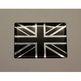 Gelz UNION JACK Domed Sticker/Decal - 100mm CHROME & BLACK