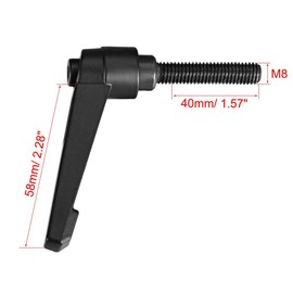 TA-VIGOR 1Pcs Adjustable Clamping Lever Handles, M8 x 40mm Locking Quick Release Push Button Ratchet Screw Knobs, Aluminum Alloy Male Thread Stud Bolts Handle for Machinery & Equipment