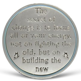 Butterfly Sobriety Coin AA Chip Medallion | Addiction Recovery Gifts Secret of Change Affirmation Token for Anniversary Hour, Month, Year | Alcoholics Anonymous Sobriety Gifts for Sober Women Men