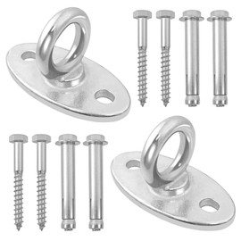 Hevysuo Pack of 2 M8 Ceiling Hooks Heavy Duty 304 Stainless Steel Heavy Duty Hook Attachment Hanging Chair Suspension Screw for Hanging Chair Swing Yoga Towel Punch Bag Ceiling Mount Silver