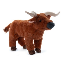 The Petting Zoo Longhorn - Peluche de animales de peluche, regalos para niños, animales salvajes de Onez, juguete de peluche de cuerno largo, 12 pulgadas
