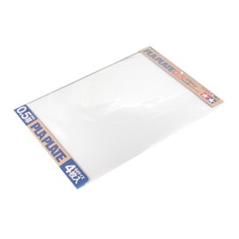 TAMIYA 70123 Plastic Plate 0.5 mm, Pack of 4, 257 x 364 mm, White