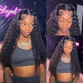 Deep Wave 13x6 Hd Lace Frontal Wigs 180% 250% Density Curly 13×4 Human Hair Wig For Women:_20_250%_13*6