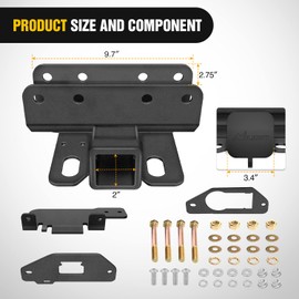 Nilight 2 Inch Rear Trailer Hitch Receiver Kit for 2021 2022 2023 2024 Ford Bronco 2 Door 4 Door (Exclude Bronco Sport) Rear Bumper Tow Hook Black Hitch Cover Kit, 2 Years Warranty