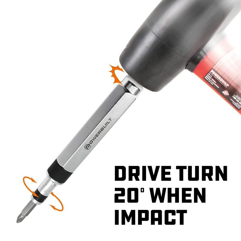 Powerbuilt - 7 Pc. Mini Impact Driver & Extractor Set,