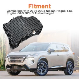 VANJING Engine Oil Pan with Gasket Compatible with Nissan Rogue 1.5L Engine GAS DOHC Turbocharged 2021-2024 Replacement for 11110-6RC1B 111106RC1B 11110 6RC1B