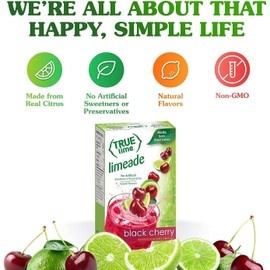 TRUE LIME Watermelon Limeade Drink Mix (10 Packets) | Made from Real Limes | No Preservatives, No Artificial Sweeteners, Gluten Free | Water Flavor Packets & Water Enhancer with Stevia (6-Pack)