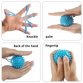 QeeHeng Hand Grip Exercise Ball 5LB Light Blue Squeeze Stress Therapy Adult Arthritis & Finger Strengthener for Elderly, Office Workers, Adults and Children