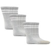 Men's Cotton Blend Striped Socks, Grey and White, 6/12 Pairs,