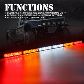 Xprite 36" Rear LED Chase Light Bars, All in One w/Strobe Brake Reverse Turn Signal Light for RZR Yamaha, Can-Am Maverick X3, ATV, UTV, Side by Side and Off Road Vehicles - RYWWYR