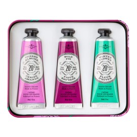 La Chatelaine Deluxe Hand Cream Eggplant Collection, Set of 3 x 1 Oz: Plant-Based, Made in France with 20% Organic Shea Butter & Argan Oil, featuring Cherry Almond, Wild Fig, & Winter Flower