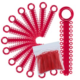 LA MIERE 1040 Power Sticks Ligaduras Para Ortodoncia, Ligaduras Elásticas, Ligaduras Elásticas, Anillos En O, Bandas Elásticas Para Aparatos Ortopédicos, 26 Ligaduras En Cada Varilla (Rojo Intenso)