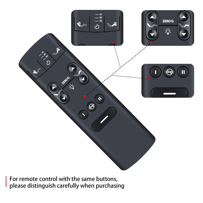 ZWP RF398A Replacement Remote Control for Serta Motion Perfect 4