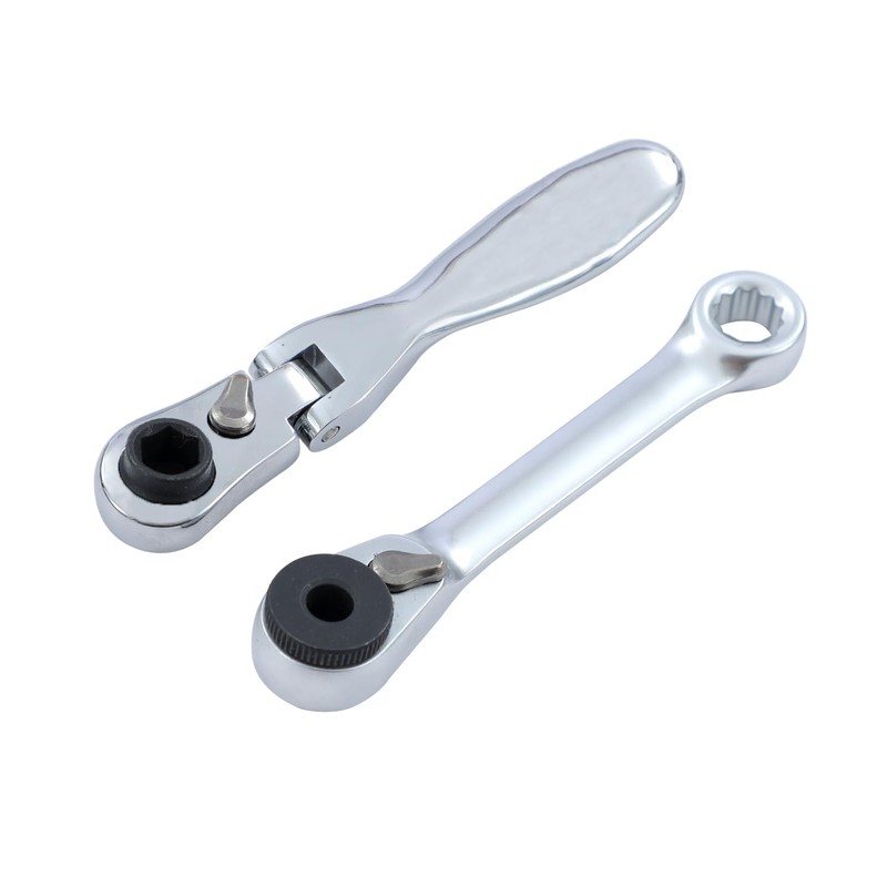 TOPWAY Mini Ratchet Wrench Set 2PCs 1/4 Inch Drive Lockable