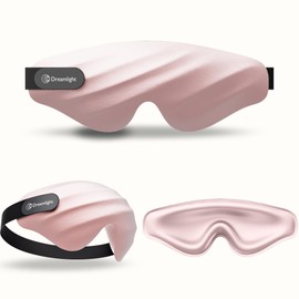 Silky-Touch 3D Bionic Airbag Sleep Mask, Blackout Luxury Smooth Eye Mask for Sleeping, Zero Pressure Skin-Friendly Sleep Aid for Women Men, Gray (Pink)
