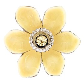 Daffodil Brooch Radiant Yellow Enamel Petals & Gem Middle