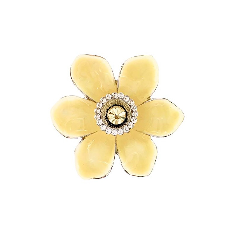 Daffodil Brooch Radiant Yellow Enamel Petals & Gem Middle