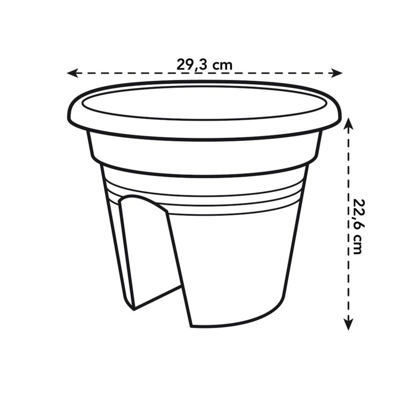 Elho green basics flower bridge 30cm planter - cotton white