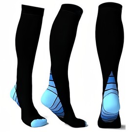BLPRKOT Compression Stockings for Men and Women, Compression Socks, Support Stockings, Compression Socks, Running Stockings, Compression for Sports, Running, Travel, Cycling, Flight Blue