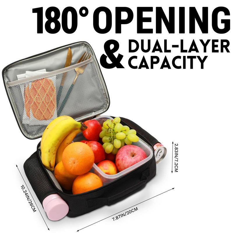 Uxeqtop Cute Lunch Bag (Black)