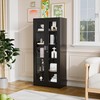 PEUKC Display Cabinet-67 Inches 4 Adjustable Shelves Curio Cabinets with