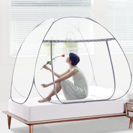 One-Touch Modern Lace Mosquito Net Lace Mosquito Net Blue 1-Person