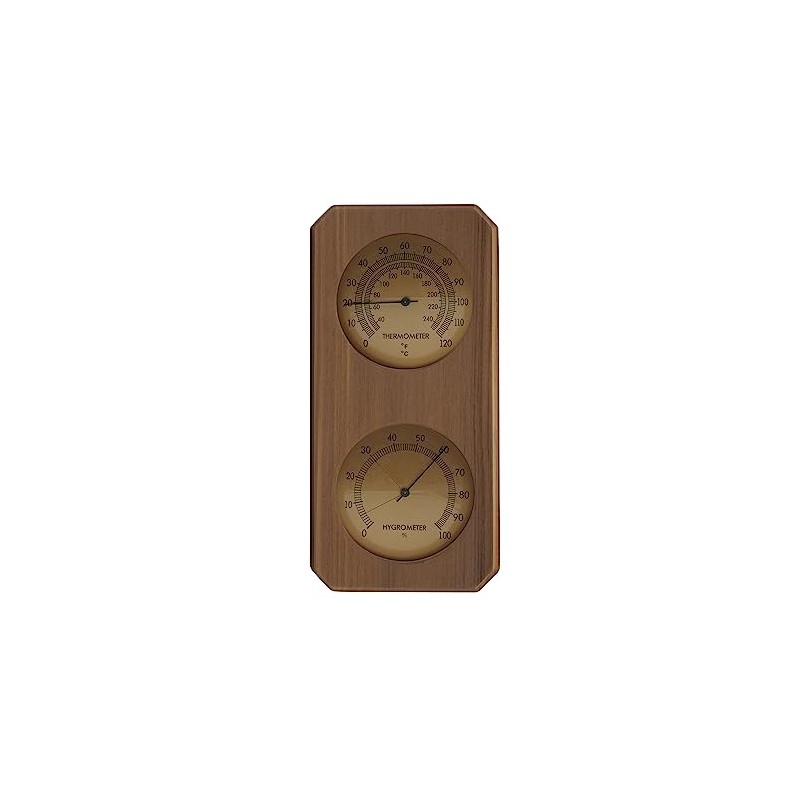 HSE Cedar Sauna Thermometer & Hygrometer - 2-in-1 Mechanical Instrument
