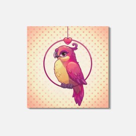 Unbranded Funny Parrot Girl Animal 4'' X 4'' Square Wooden Coaster