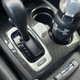 HIRUFAIT Gear Shift Panel Cover Trim for Honda Pilot 2016-2020/ Honda Ridgeline 2017-2019, ABS Automotive Center Consoles Cup Holder Cover Protector Accessories (Carbon Fiber Pattern)