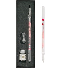EACHHAHA Glass Dip Pen，Valentine's Day present,Crystal Signature Pen for Art, Writing, Signatures — Decoration and Business Gift (3 piece Dried flowers Pen)