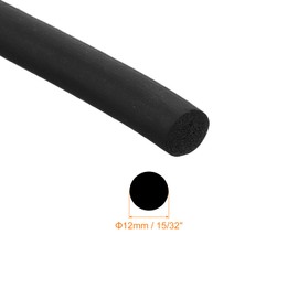 QUARKZMAN Foam Rubber Seal Strip, Diameter 15/32" 3.5 Meters (11.48 Feet) Long, Round EPDM Rubber for DIY Seal, Bearing, Pads, Foam Pipes, Crafts