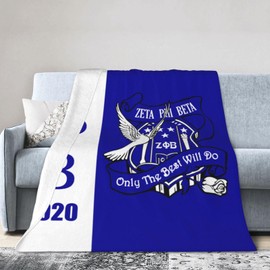 JIW Iaa Sorority Gifts Blanket for Women 1920 Sisterhood Blue Sorority Paraphernalia Gifts Lightweight Flannel Throw Blankets Gifts Idea 50"x40"