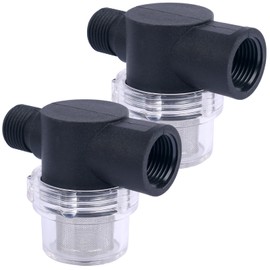 EINDER RV Water Pump Filter Compatible with WFCO or Shurflo Water Pumps 1/2" NPSM Inlet/Outlet for RVs, Boat Replacements Twist On Pipe Strainer 2-Pack