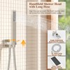 Kurpot Shower System, 12 Inch Bathroom Shower Faucet Set, Brushed
