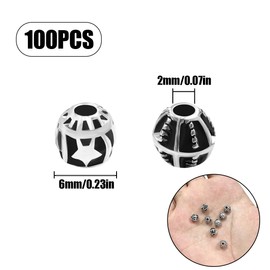 WELANE Antique Spacer Beads, 100 PCS Tibetan Metal Loose Beads for Jewelry Making, DIY Crafts Supplies (0.24in/6mm)