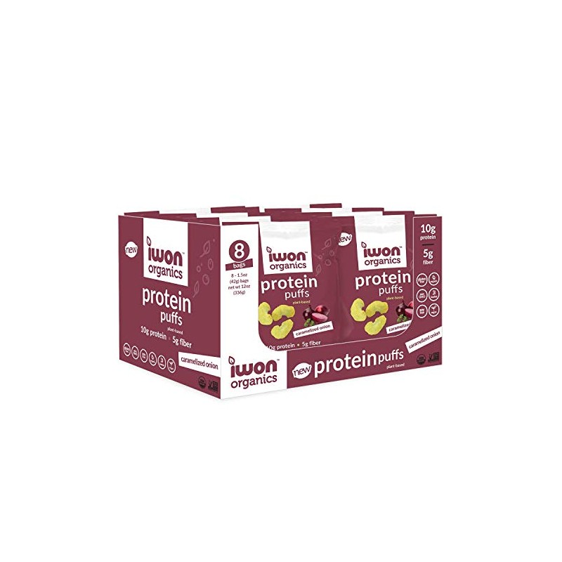 IWON Organics Puff de proteínas, alta proteína y orgánico, 8