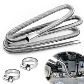 TIVUNORON 100 cm Exhaust Hose for Power Generators, Car Heating, Stainless Steel Exhaust Pipe, with Two Stainless Steel Clips, Durable Metal Hose for Cars, Motorhomes and Power Generators (2.5 cm)