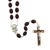 VILLAGE GIFT IMPORTERS Red Brown Catholic Rosary | Wooden Cross