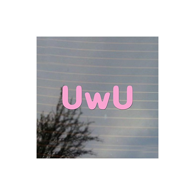 UwU Kawaii Emoticon Meme Vinyl Decal (Bubblegum Pink)