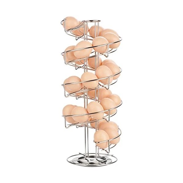 Toplife Spiral Design Stainless Steel Egg Skelter Dispenser Rackstorage Display