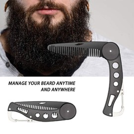 Beard Comb Stainless Steel Beard Combs Folding Beard Comb Mustache Pocket Comb Hair Styling Comb for Men for Hair Beards Mustache