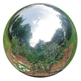 Rome 712-S Silver Stainless Steel Gazing Globe, Polished Stainless Steel, 12-Inch Diameter