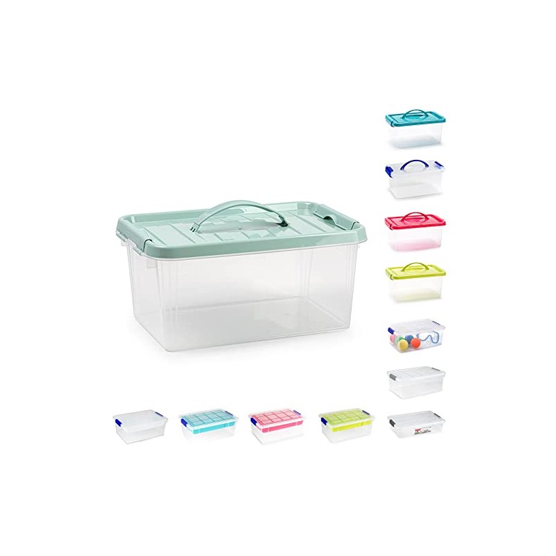 Plastic Storage Box Lightweight Robust Stackable Storage Boxes with Lid,
