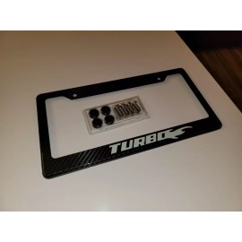 LICENSE PLATE FRAME Glowing Boost Turbo 100% Carbon Fiber License Plate Frame + Screw Caps