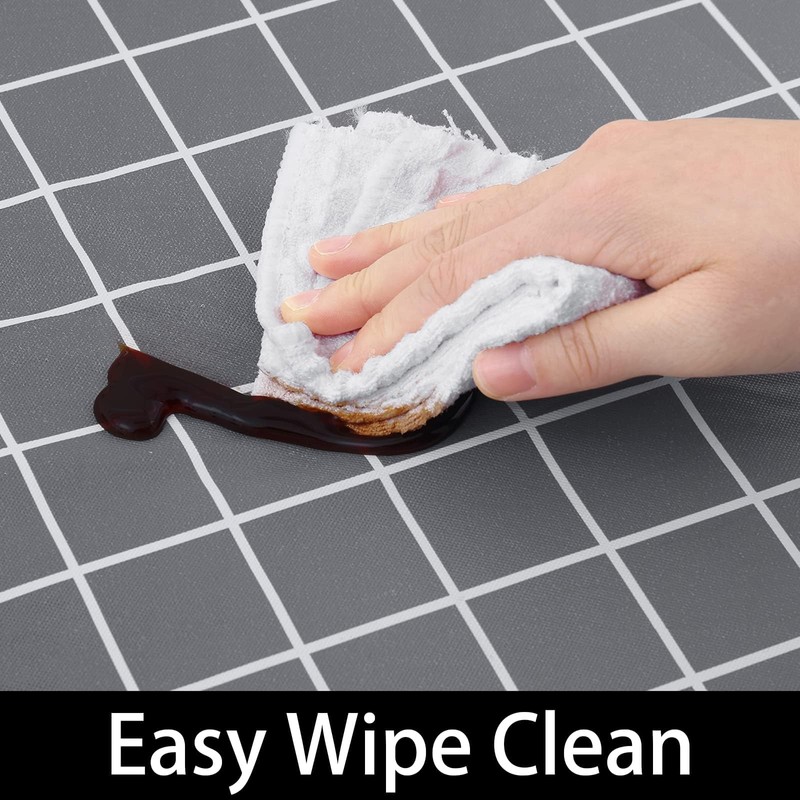 Spotjoy Rectangle Table Cloth, Elastic Fitted Flannel Backed Plastic Table