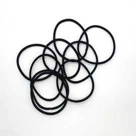Large capacity black hair ties 100p set / 대용량 머리끈 검정 100P 1세트