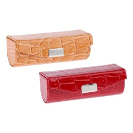 Estuche De Lápiz Labial Individual De Pu Para Rojo Naranja